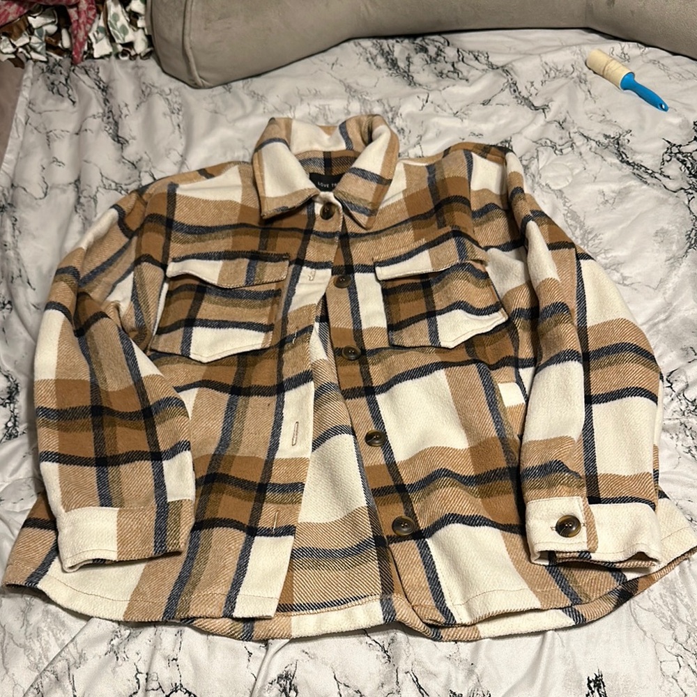 Plaid Button-Up Jacket